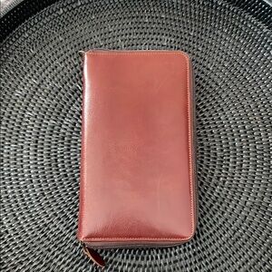 Elegant Brown Leather Passport Wallet